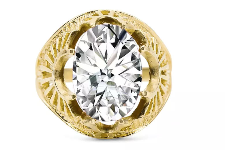 Κυβική Ζιρκονία Κίτρινος χρυσός 14 καρατίων  Vintage craft vrc003y